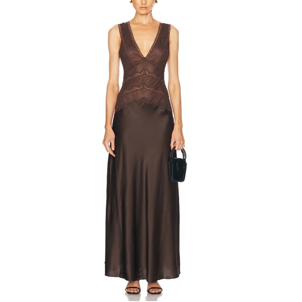 Ronny Kobo Brown Maxi Dress